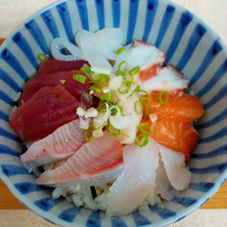 ごま油で海鮮丼